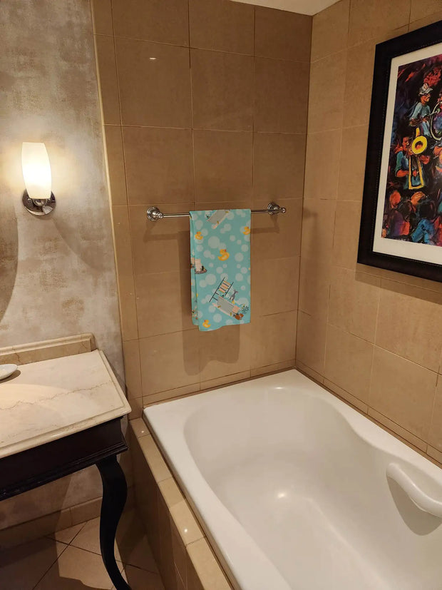 Gray Italian Greyhound Bath Towel Large